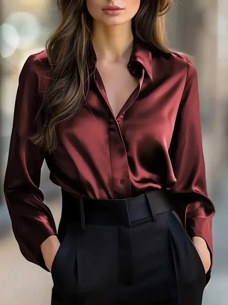 Women’s Spring-Autumn Lapel Button Shirt FitiqueFit