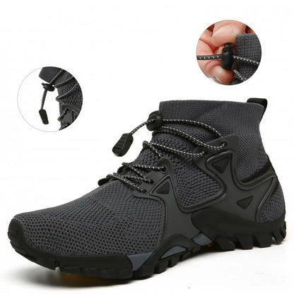 Shoes for Men Walking  2023 Summer New High Top Boots Breathable Mesh Mountaineering Outdoor Comfortable Leisure Travel Sneakers NovaCart