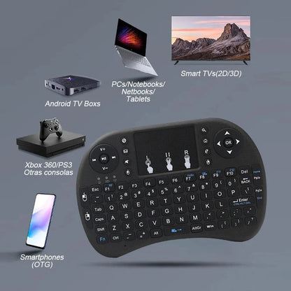 MRSVI I8 2.4G Mini Wireless Keyboard Classic Black Air Mouse Remote Control Touchpad for Android TV Box PC Smart TV Pi-Mart