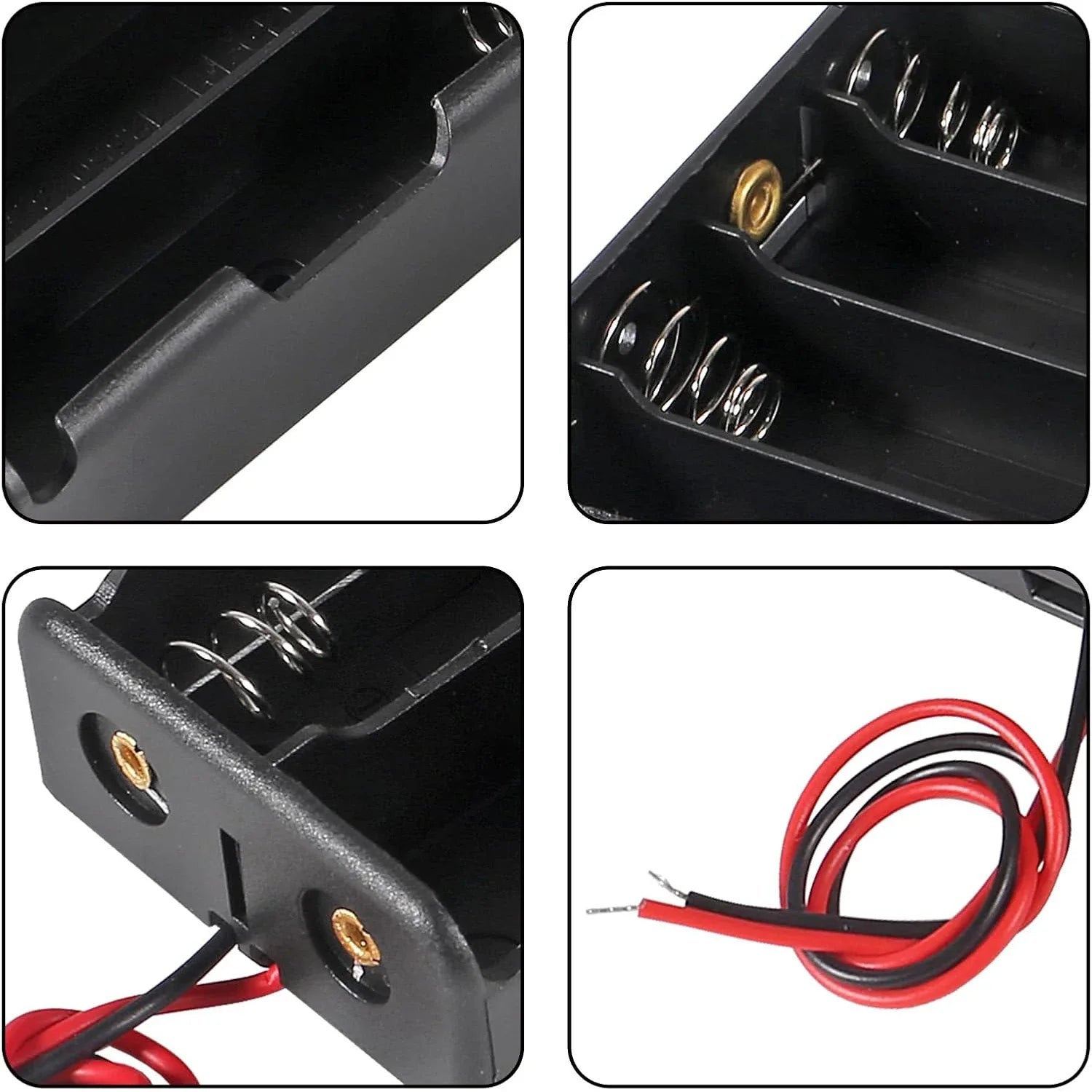 3pcs 18650 Battery Holder with Wire 3.7V,7.4V, 11.1V, 14.8V 18650 Battery Holder Box for Battery storage charging Pi-Mart
