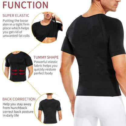 Men Slimming Body Shaper Compression Shirt Gynecomastia Slim Shapewear Belly Shapers Tummy Reducing Tops Waist Trainer Shapewear NovaCart