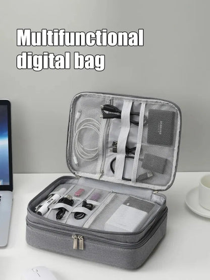 Multifunctional Digital Bag Data Cable Headphones Hard Drive Power Supply Digital Handbag Electronic Accessory Storage Bag Pi-Mart