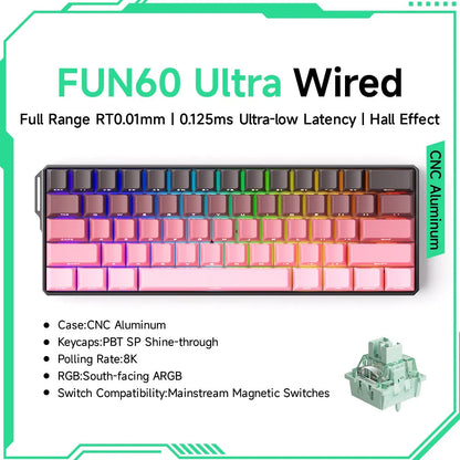 Akko MonsGeek FUN60 Mechanical Keyboard Magnetic Switch 60% Gaming Keyboards Rapid Trigger 0.01mm 8K ARGB HE/TMR Custom Keyboard Pi-Mart