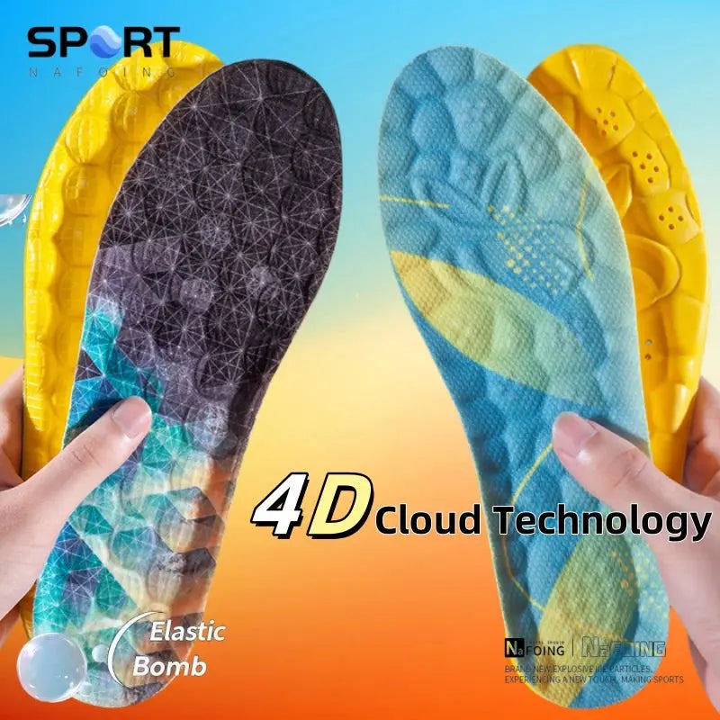 4D Cloud Technology Sports Insoles for Shoes PU Sole Soft Breathable Shock Absorption Cushion Running Orthopedic Care Insoles NovaCart