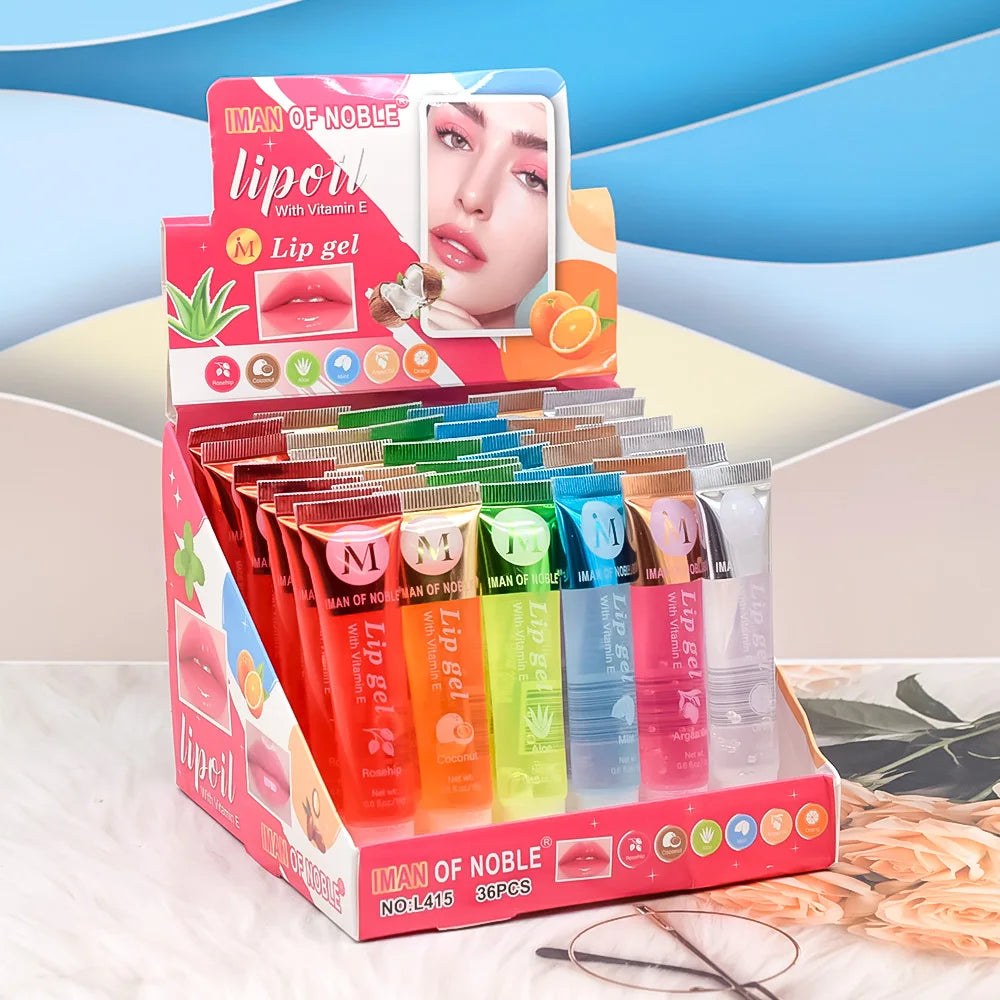 6Pcs Fruity Flavor Watery Glossy Lip Gloss Set Clear Lip Gel Hydrating Moisturizing Lip Gloss Women Lips Makeup Wholesale NovaCart