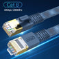 CAT 8 Flat Network Internet Cable 40Gbps 2000MHz Round RJ45 Nylon Braided LAN Cable Patch Cord for Modem Router PC PS4/5/6 Xbox Pi-Mart