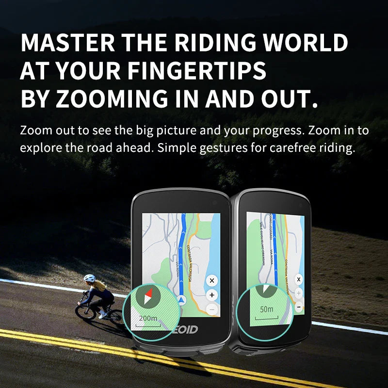 GEOID CC700 Pro Bicycle Computer 2.8-Inch Touchscreen GPS Bike Speedometer with Map Navigation for Cycling Odometer Pi-Mart