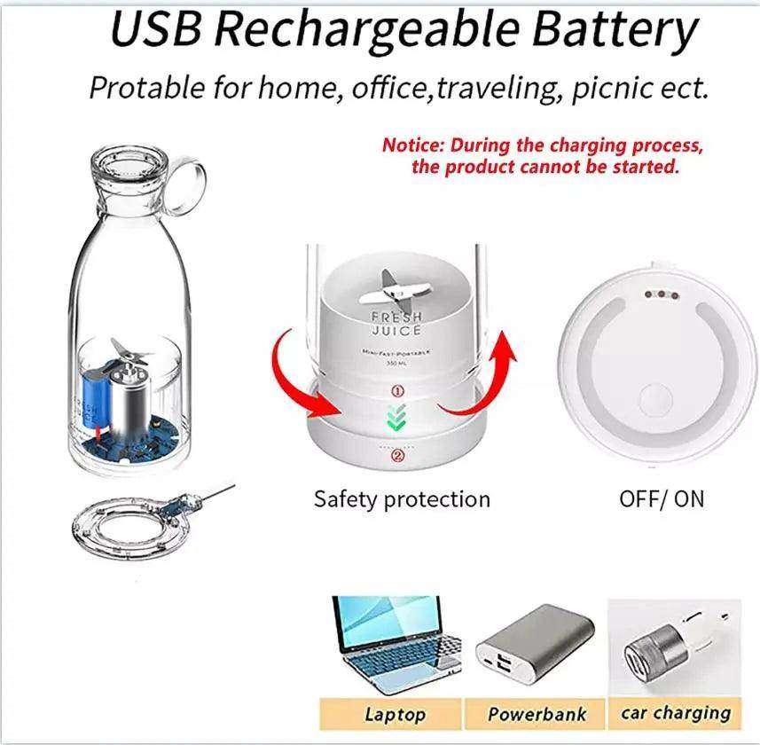 Portable Mini Juice Blender Bottle with Wireless Charging SmartPursue™