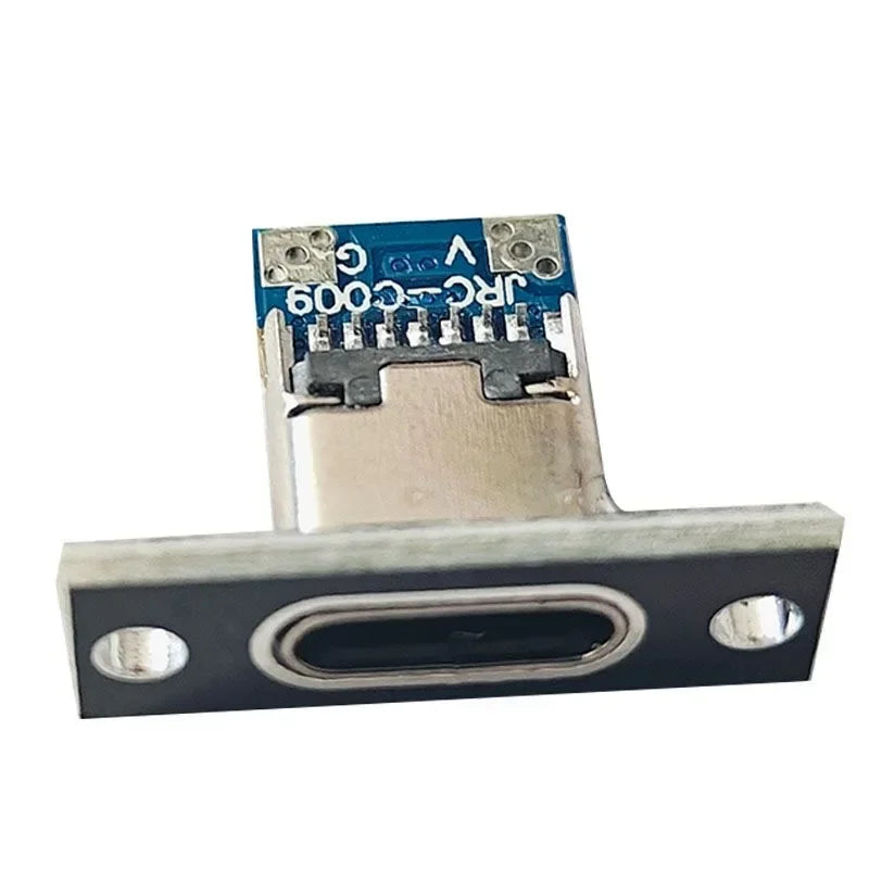 USB 3.1 Type C Socket with Screw Fixing Plate Type-C USB Jack 3.1 Type-C 4Pin 2Pin Female Connector Jack Charging Port Pi-Mart