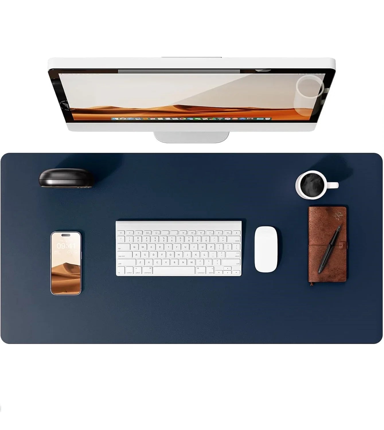 Large Mouse Pad,Office Desk Mat, Leather Desk Pad Protector, Non-Slip PU Leather Desk Blotter, Laptop Desk Pad Pi-Mart