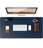 Large Mouse Pad,Office Desk Mat, Leather Desk Pad Protector, Non-Slip PU Leather Desk Blotter, Laptop Desk Pad Pi-Mart