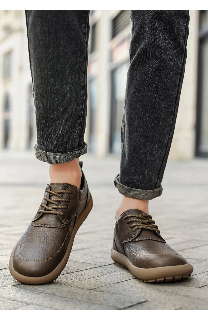 Shoes for Men Male Sneakers Leather Shoes Round Toe Apring and Autumn Wear-resistant Return To The Ancients Loafers All-match NovaCart