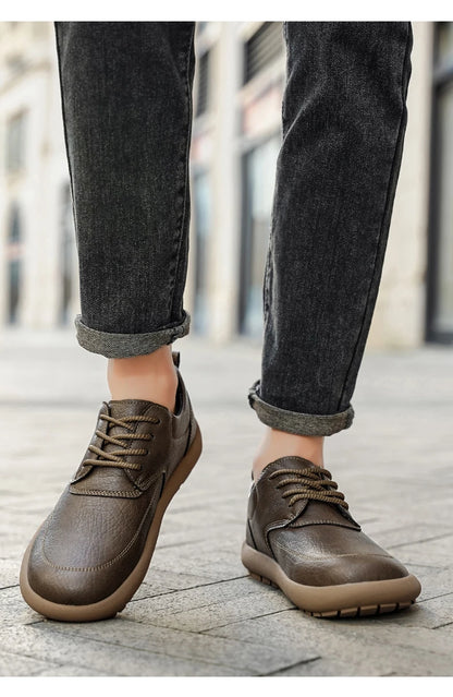 Shoes for Men Male Sneakers Leather Shoes Round Toe Apring and Autumn Wear-resistant Return To The Ancients Loafers All-match NovaCart