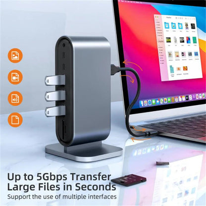 USB C Docking Station PD 100W USB C HUB Type C to HDMI-Compatible Adapter 4K 30Hz VGA RJ45 USB 3.0 HUB USB Splitter for MacBook Pi-Mart