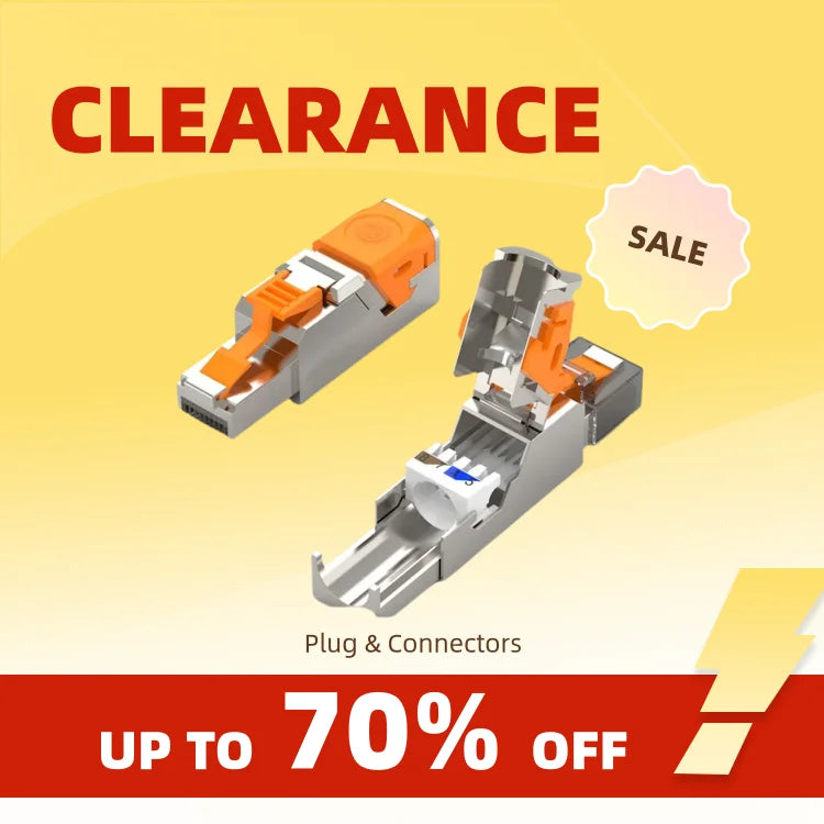 Clearance_RJ45 Cat8 Cat7 Cat6A Connectors Metal Tool Free Easy Termination Plug 2000MHz 40G LAN Cable 22AWG - 24AWG Reusable Eth Pi-Mart