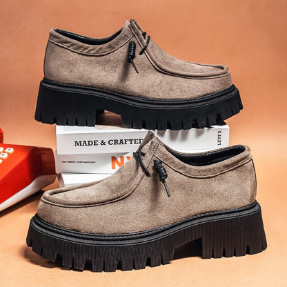 Men's Shoes 2025 Autumn New Style High-heel Thick-soled Loafers, Durable and Retro Casual Shoes, Everyday Street Trend Sneakers NovaCart