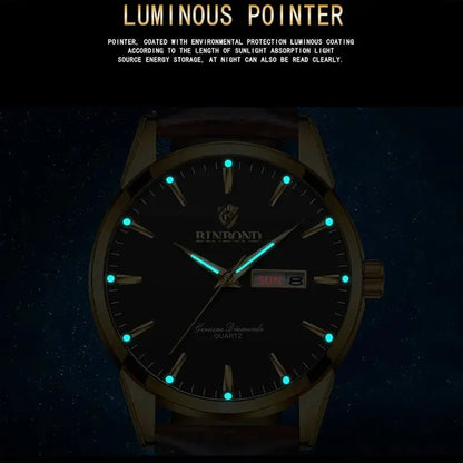 BINBOND Top Luxury Brand Fashion Watch For Men Waterproof Clock Man Date Quartz Wrist Watches Leather Strap Business Man Watch NovaCart