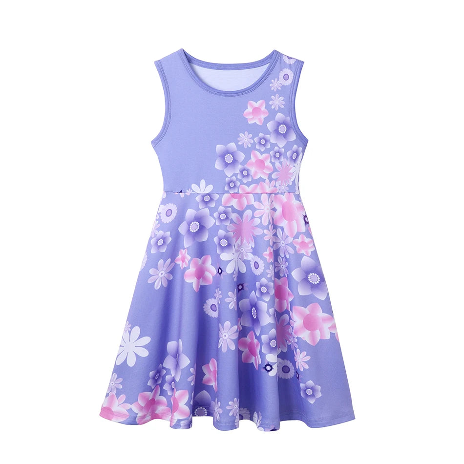 Children's Casual Dress for Girls Mermaid Rapunzel Dress One-Shoulder Sling Short Sleeve Princess Costume Summer Casual Vest NovaCart