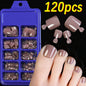 120Pcs 9-Colors French Fake Toenails Summer Short Sqaure Press On Toe Nails Tips Glossy Nude/Pink/Brown Full Cover False Toenail NovaCart