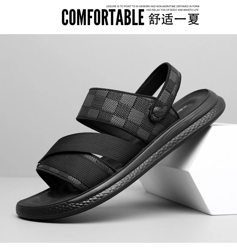 Men's high quality casual sandals summer outdoor waterproof anti slip soft sole comfort beach shoes fashion Lazy Driving slipper