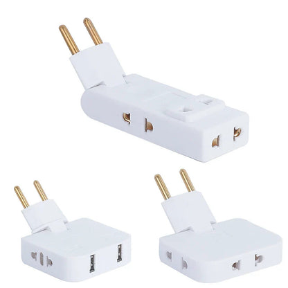 4 in 1 Wall Outlet Extension Eu Electrical Socket 180 Degree Plug Adapter Canada Mexico Travel Aadapter Portable Power Converter Pi-Mart
