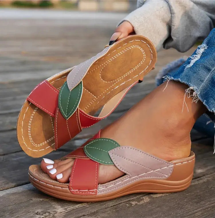 Fashion Summer Woman Sandals Shoes Wedge Shoes Woman Retro Slip On Women's Sandals Elegant Footwear Sandalias Mujer Female NovaCart