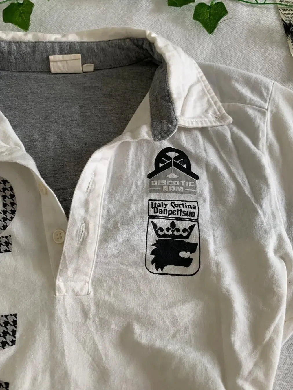 Y2K Japanese Streetwear Polo Shirt Women Slim Crop Tee 2025 White Short Sleeve Tops Letter Badge Houndstooth Vintage Harajuku NovaCart