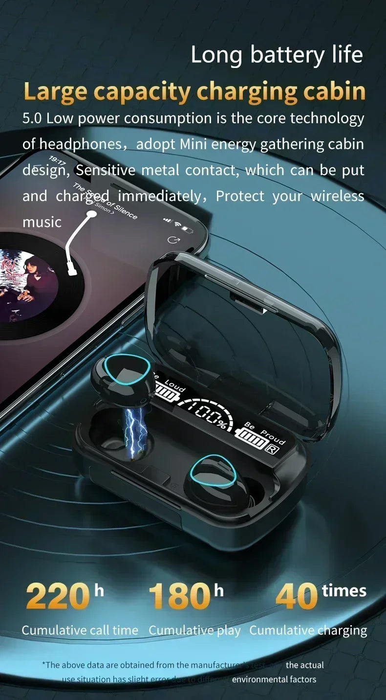 M10 Wireless Headphone Bluetooth Earphones Waterproof Earpieces Sport Earbuds For Huawei Iphone OPPO Xiaomi TWS Music Headset NovaCart
