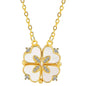 Magnetic Folding Heart Shaped Four Leaf Clover Pendant Necklace