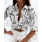 Women’s Printed Long-Sleeve Lapel Shirt | Casual Elegant Blouse FitiqueFit