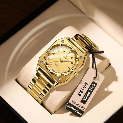 POEDAGAR Luxury Elegant Square Ladies Watch Waterproof Luminous Watch for Woman Stainless Steel Quartz Women's Watches Reloj+box NovaCart