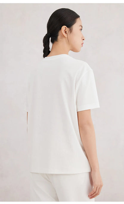 K3147W White Premium Clothes Ladies long staple cotton Tshirts Women's Clothing T-Shirt for Women NovaCart