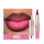 2IN1 Tapered Gradient Lipliner Pen Nude Brown Mirror Glass Lip Gloss Matte Lip Liner Waterproof Lip Contour Non Stick Makeup NovaCart
