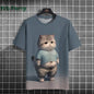 Cat Print shirts - Y2K Graphic T-Shirt FitiqueFit