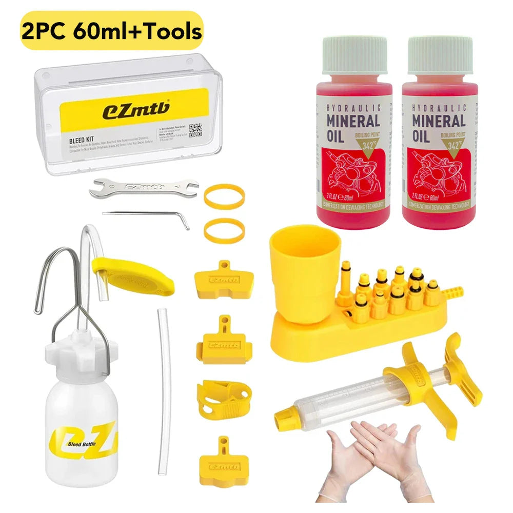 Bicycle Brake Mineral Oil 60ML Bike Hydraulic Disc Brake Oil Bleed Kit For SHIMANO TEKTRO SRAM NUTT Series Brake Repair Tools Pi-Mart