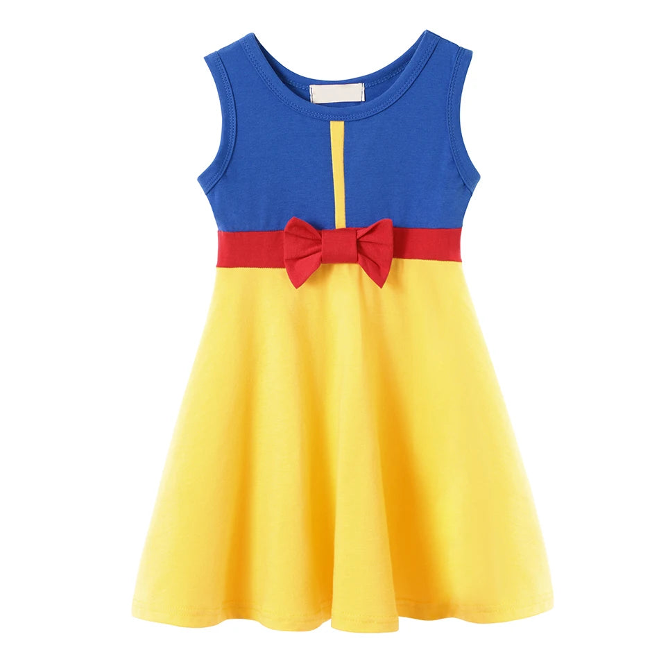 Children's Casual Dress for Girls Mermaid Rapunzel Dress One-Shoulder Sling Short Sleeve Princess Costume Summer Casual Vest NovaCart