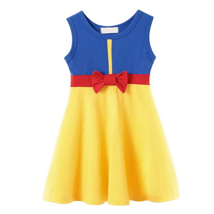 Children's Casual Dress for Girls Mermaid Rapunzel Dress One-Shoulder Sling Short Sleeve Princess Costume Summer Casual Vest NovaCart