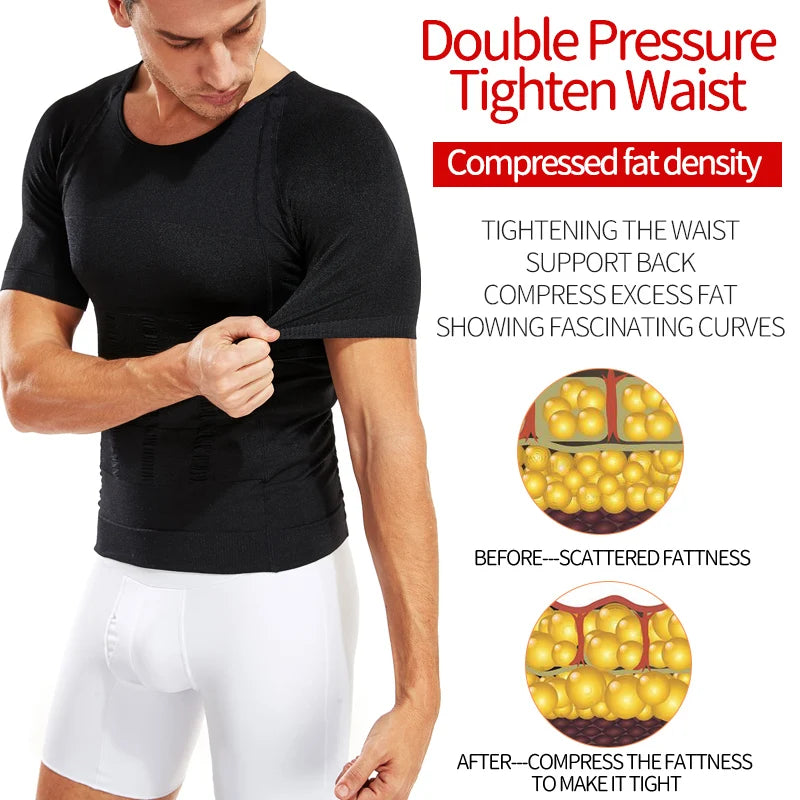 Men Slimming Body Shaper Compression Shirt Gynecomastia Slim Shapewear Belly Shapers Tummy Reducing Tops Waist Trainer Shapewear NovaCart