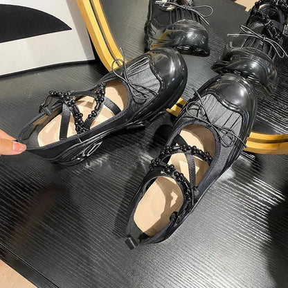 Design Summer New Round Toe Women Flats Fashion Loafers Shallow Mary Jane Shoes Soft Casual Ballet Shoes Slingback Shoes NovaCart
