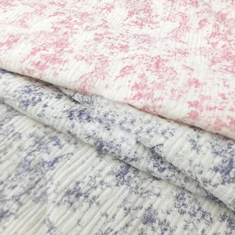 Pure Cotton Blue Floral Printing Double-layer Gauze Crepe Fabric For Home Clothes Pajamas Blankets Handmade DIY Fabric 0.5/1/2m NovaCart
