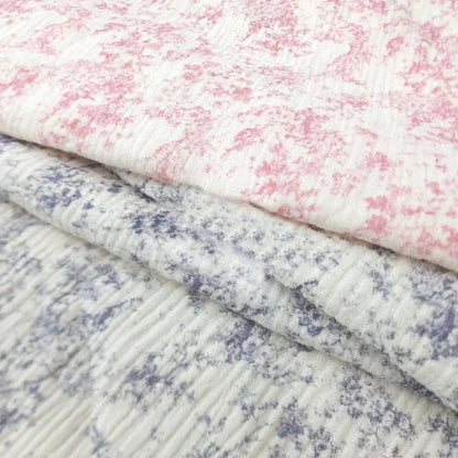 Pure Cotton Blue Floral Printing Double-layer Gauze Crepe Fabric For Home Clothes Pajamas Blankets Handmade DIY Fabric 0.5/1/2m NovaCart
