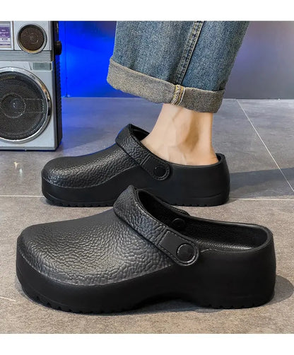 2025 Men's EVA Sandals Summer Large Black Kitchen Anti-Slip Work Shoes Waterproof Oil-Repellent Chef Shoes Kitchen Accessories NovaCart