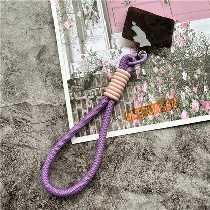 Wrist Strap for Phone Contrasting Colors Lanyard Keys Metal Keyring Accessories With Patch Cellphone Charm Luxury Hand Strap NovaCart