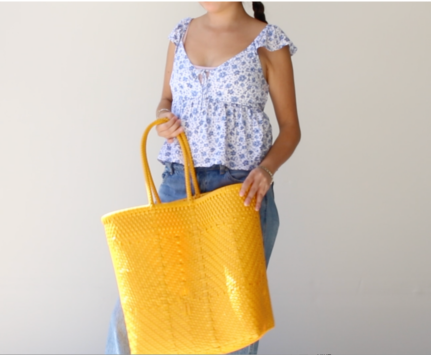 Yellow Handwoven Tote Bag by MexiMexi MexiMexi