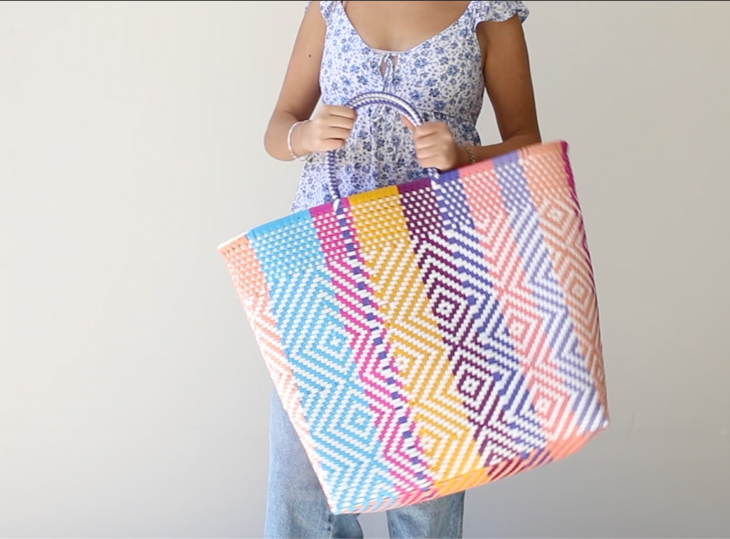 Multicolor Diamond Extra Large Tote MexiMexi