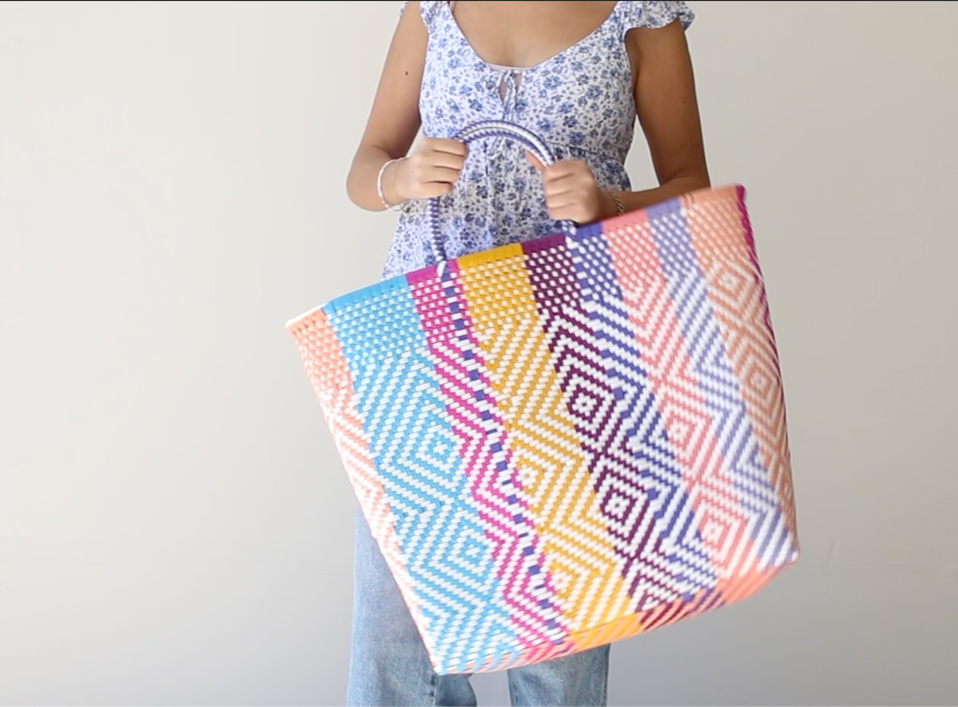 Multicolor Diamond Extra Large Tote MexiMexi