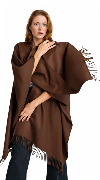 Premium Classic Solid Alpaca Poncho Purely Alpaca