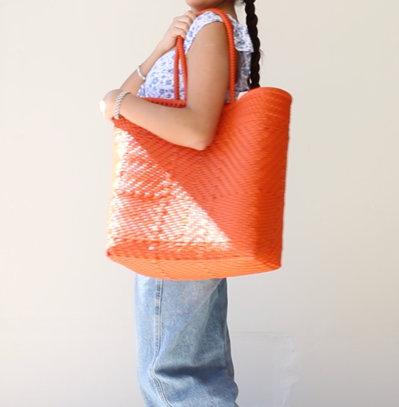 Orange Woven Artisan Tote Bag MexiMexi