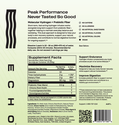Hydrogen Prebiotic Drink Mix (30-pack) Echo Water