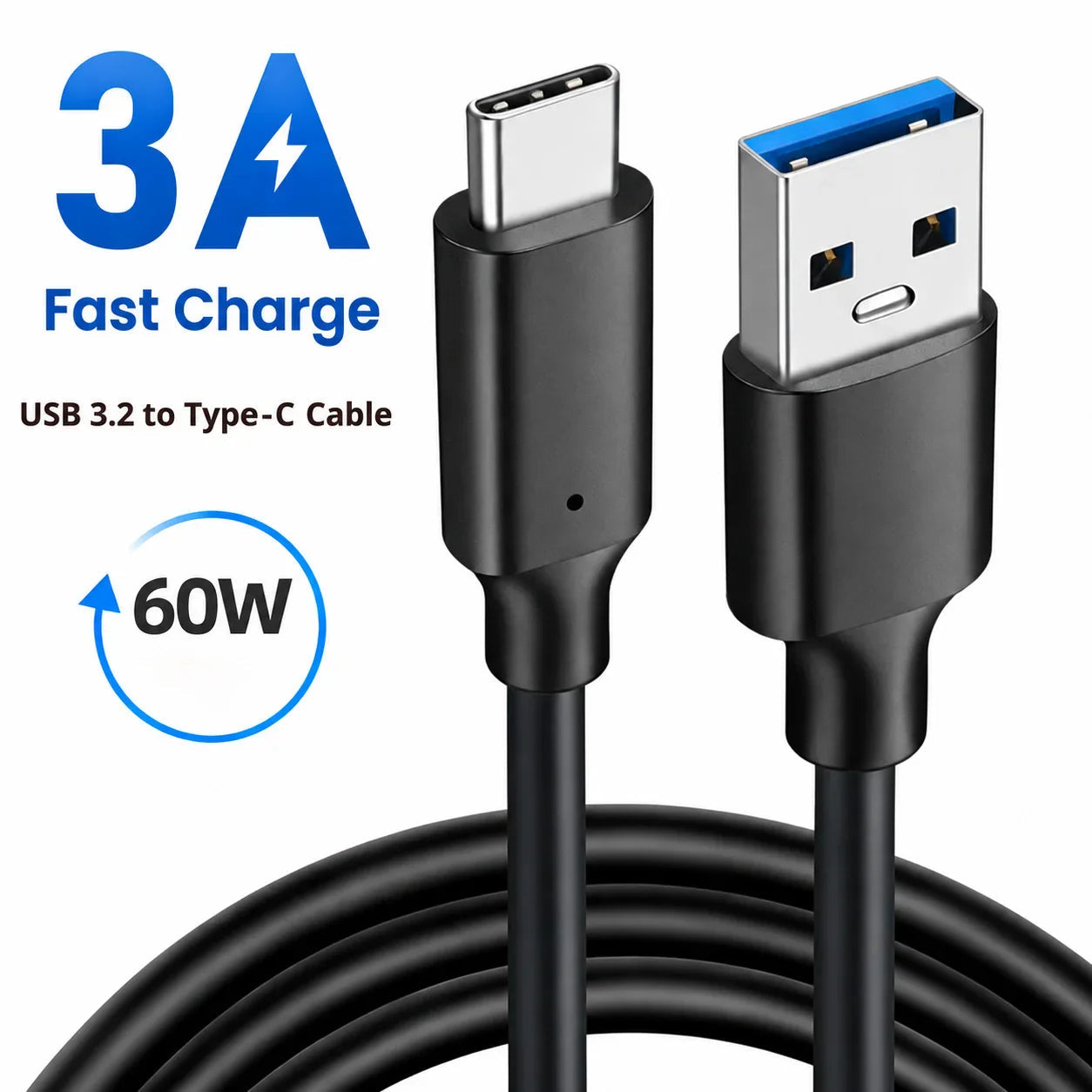 USB 3.2 Type C to A Cable 10Gbps 60W PD Fast Charging Data Transfer for Galaxy S23 S22 Note 20 Pixel iPad Pro SSD Android Auto Pi-Mart